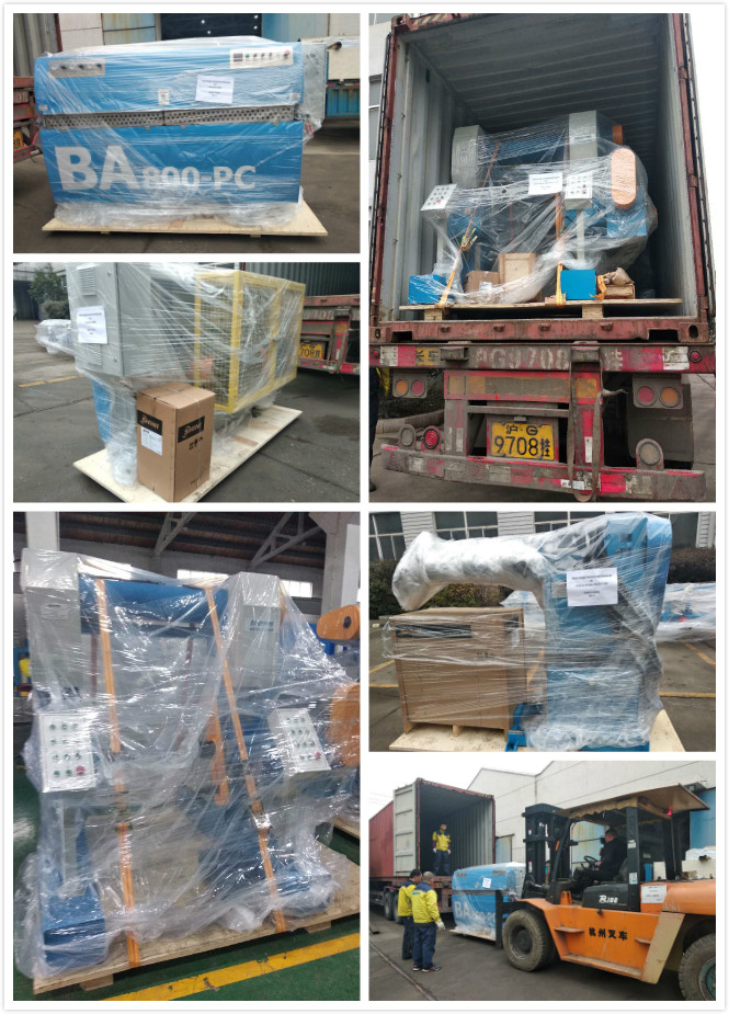 Delivery of portal pay off and take up, extruder and caterpillar to Thailand تسليم بوابة الدفع والتجميع، وجهاز البثق، والجنزير إلى تايلاند
